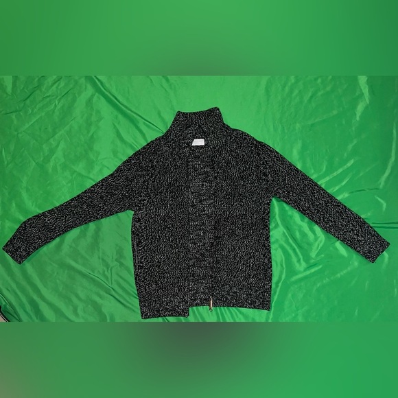 100% Wool Everlane Black and White Zip-Up Sweater size XS - Picture 2 of 8